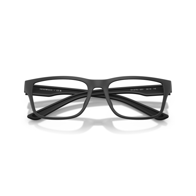 Emporio Armani EA 3276U col. 5001 è una montatura da vista in acetato nero gommato e calibro 56.