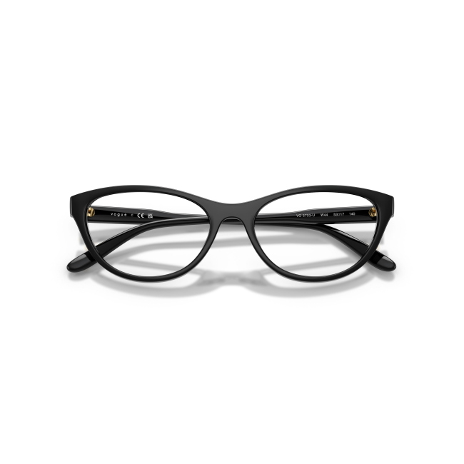 Vogue VO 5703U Col.W44 Cal.53: occhiale da vista, calibro 53, colore W44. Materiale/finitura celluloide nero lucido, colore principale nero.