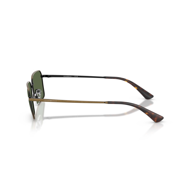 Emporio Armani EA 2178 col. 3446/71 abbina METALLO ORO ANTICATO LUCIDO con lenti VERDE SCURO a un profilo Irregolare. Calibro 54, con una presenza ben definita sul viso.