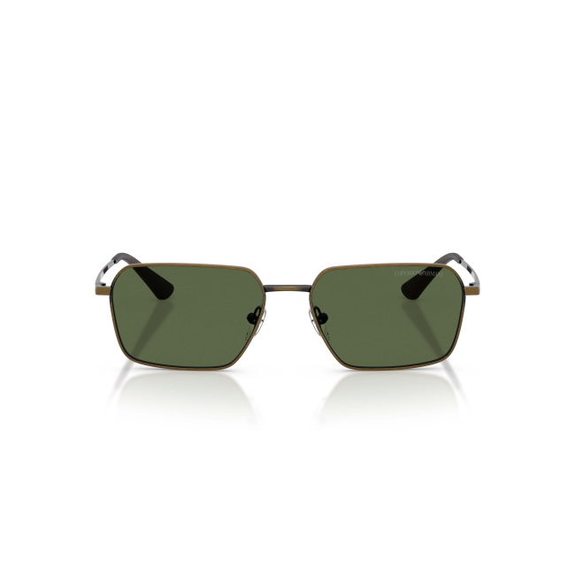 Emporio Armani EA 2178 col. 3446/71 abbina METALLO ORO ANTICATO LUCIDO con lenti VERDE SCURO a un profilo Irregolare. Calibro 54, con una presenza ben definita sul viso.