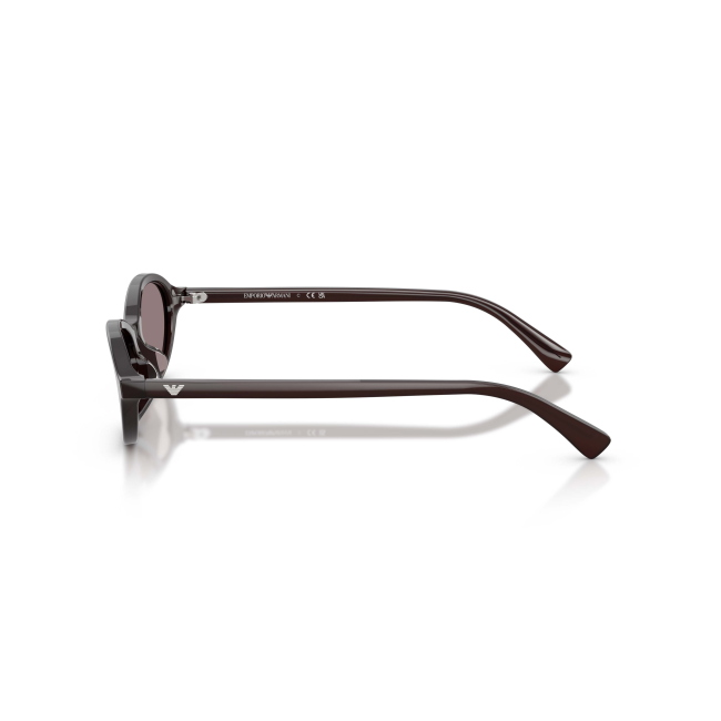 Emporio Armani EA 4281U Col.6454/7N Cal.52: occhiale da sole, calibro 52, colore 6454/7N. Materiale/finitura celluloide marrone opalino brillante, colore principale marroni, lenti violetto scuro.