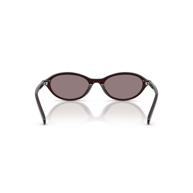 Emporio Armani EA 4281U Col.6454/7N Cal.52: occhiale da sole, calibro 52, colore 6454/7N. Materiale/finitura celluloide marrone opalino brillante, colore principale marroni, lenti violetto scuro.
