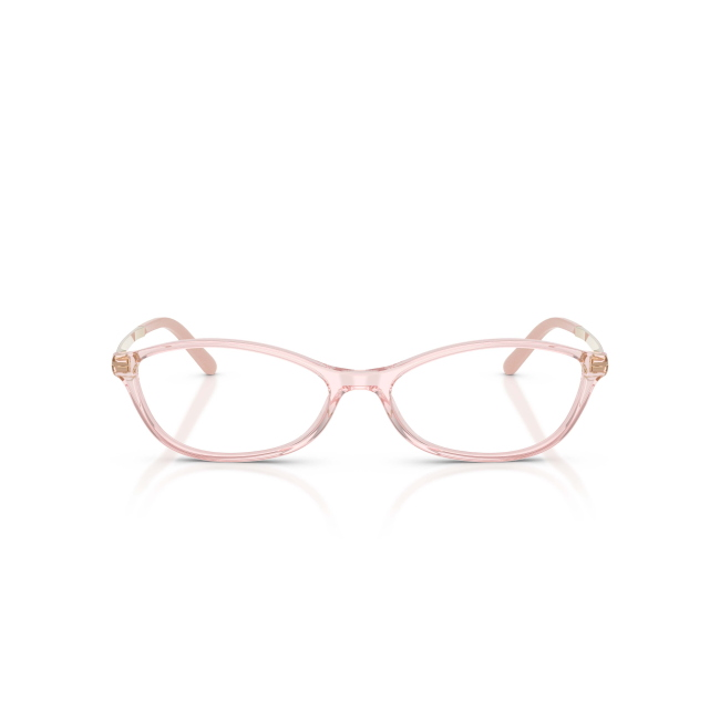 Miu Miu MU 05ZV 26Q1O1: occhiale da vista donna ovale in acetato rosa trasparente, calibro 54, con aste in metallo. Predisposto per lenti graduate.