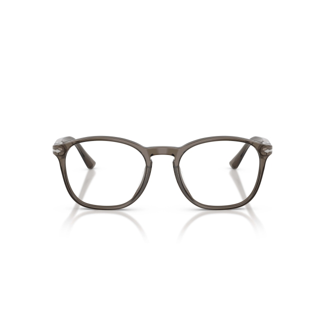 Persol PO 3007VX col. 1103 è una montatura da vista in acetato grigio scuro trasparente e calibro 52.