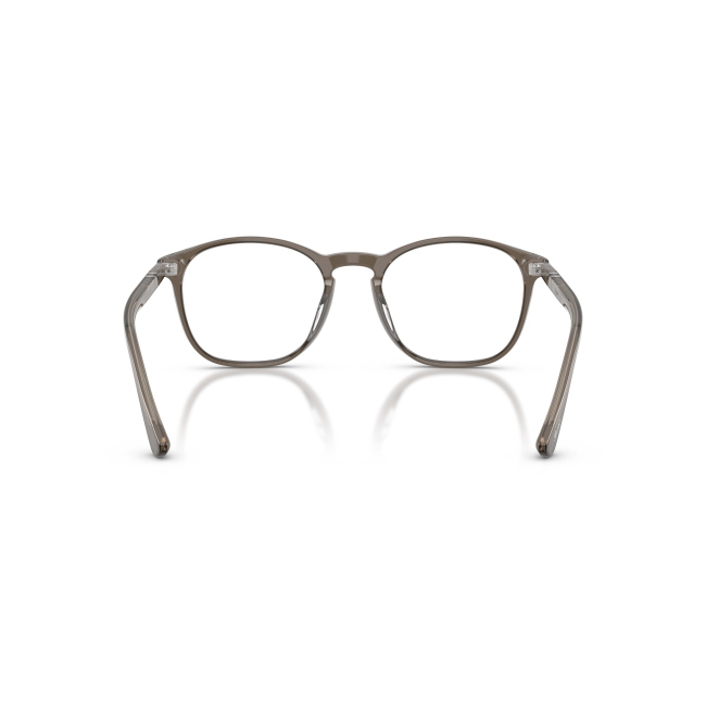 Persol PO 3007VX col. 1103 è una montatura da vista in acetato grigio scuro trasparente e calibro 52.