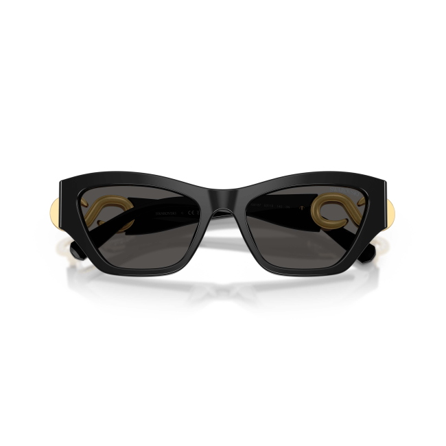 Swarovski SK 6076U 1001/87: occhiale da sole nero calibro 53, elegante e luminoso, con il carattere gioiello tipico dell'eyewear Swarovski.