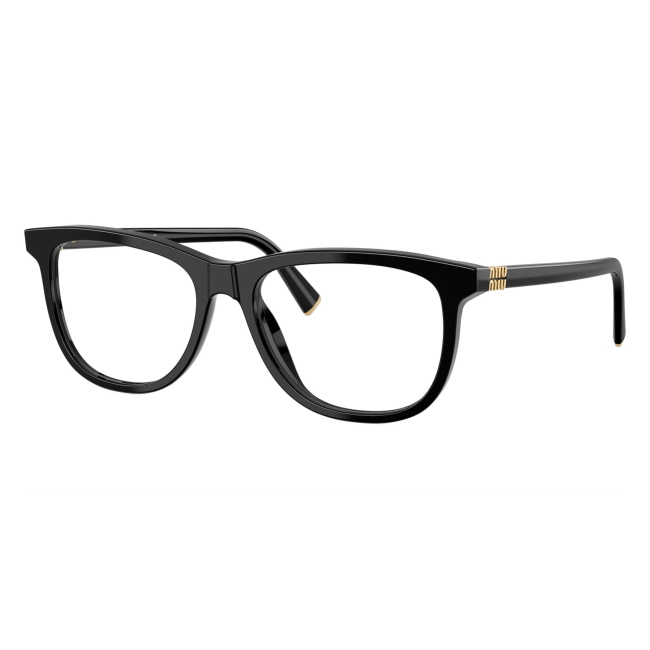 Miu Miu VMU 01W 16K-1O1: occhiale da vista da donna dalla forma pantos in acetato Nero, calibro 52.