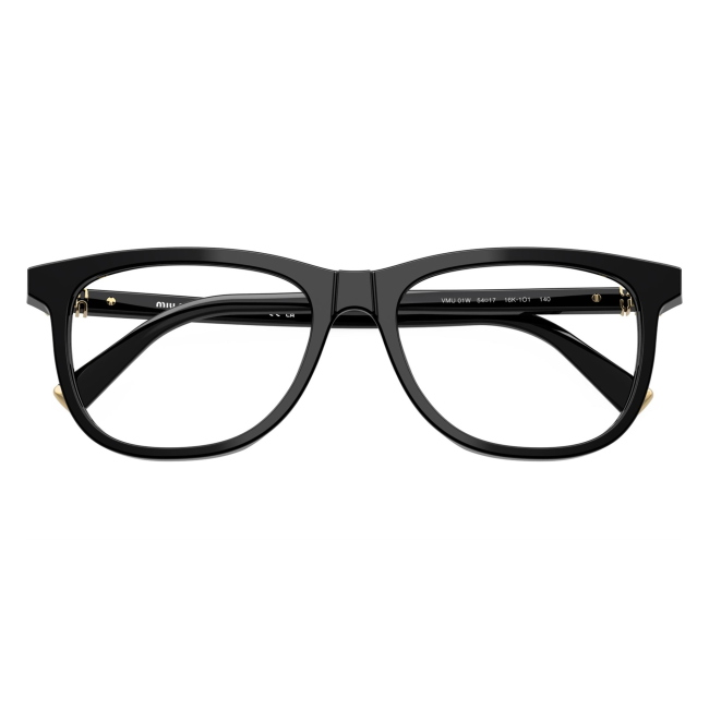 Miu Miu VMU 01W 16K-1O1: occhiale da vista da donna dalla forma pantos in acetato Nero, calibro 52.