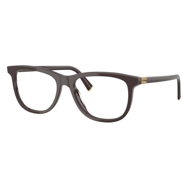 Miu Miu VMU 01W 22C-1O1: occhiale da vista da donna dalla forma pantos in acetato Moka, calibro 54.