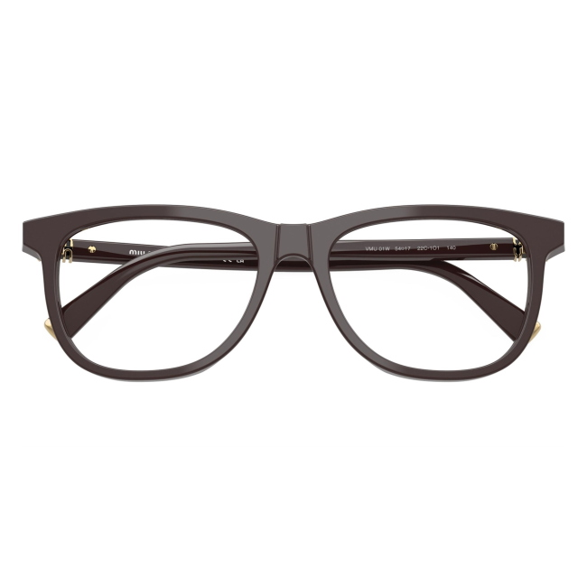 Miu Miu VMU 01W 22C-1O1: occhiale da vista da donna dalla forma pantos in acetato Moka, calibro 54.