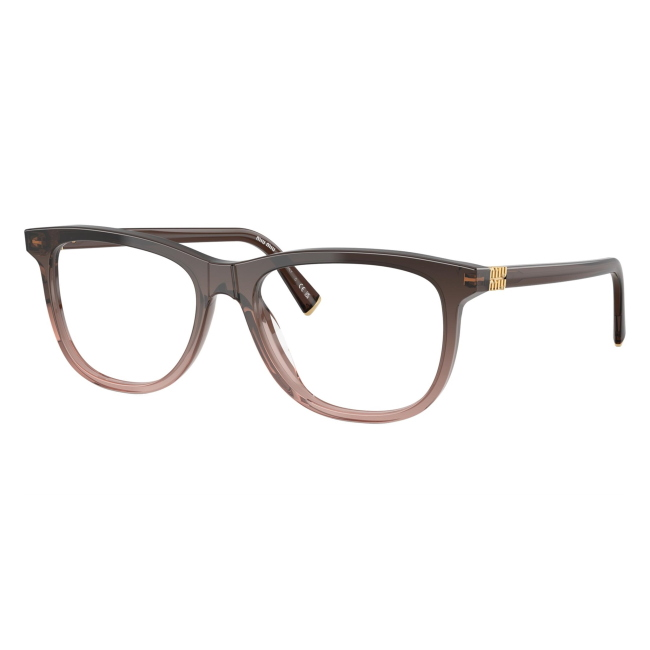 Miu Miu VMU 01W 25C-1O1: occhiale da vista da donna dalla forma pantos in acetato Bordeaux sfumato, calibro 54.