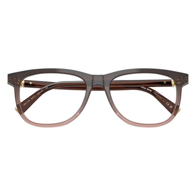 Miu Miu VMU 01W 25C-1O1: occhiale da vista da donna dalla forma pantos in acetato Bordeaux sfumato, calibro 54.