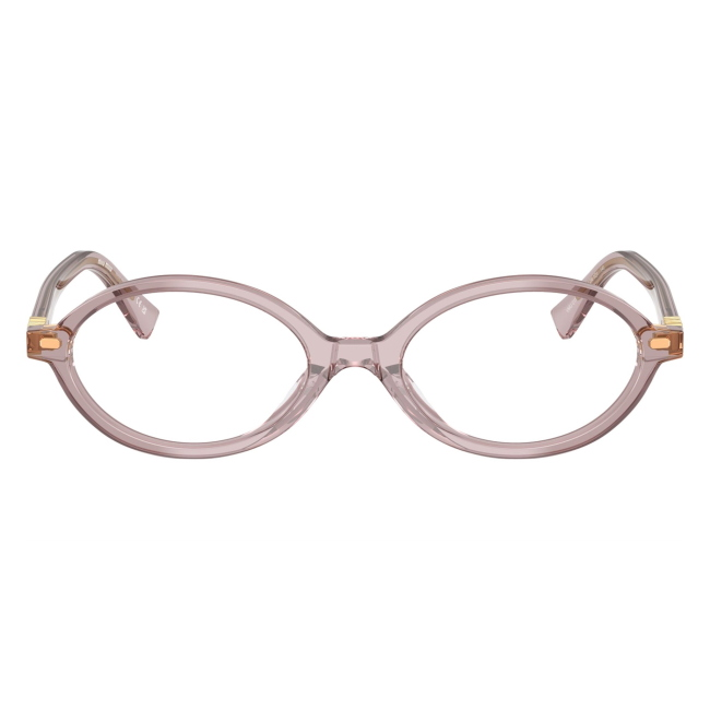 Miu Miu VMU 01X 12W-1O1: occhiale da vista da donna dalla forma ovale in acetato Malva trasparente, calibro 50.