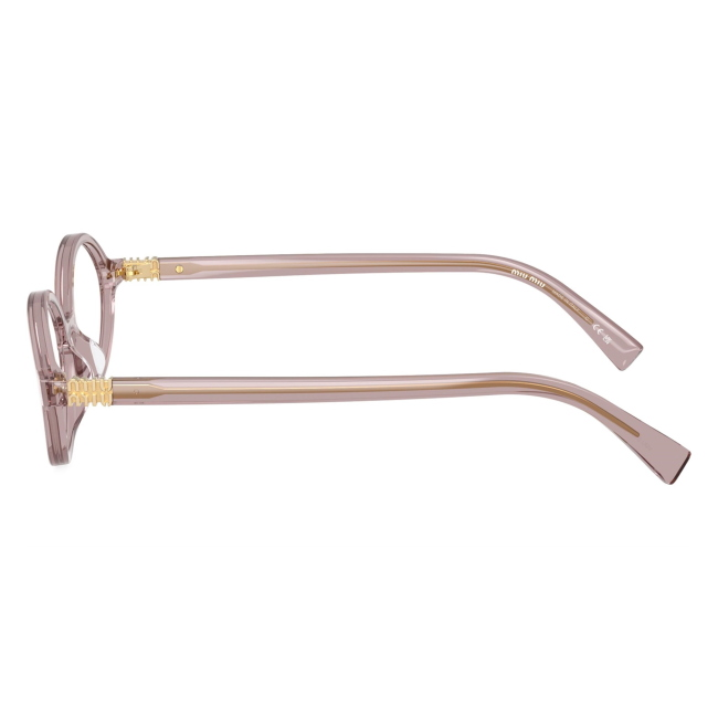 Miu Miu VMU 01X 12W-1O1: occhiale da vista da donna dalla forma ovale in acetato Malva trasparente, calibro 50.