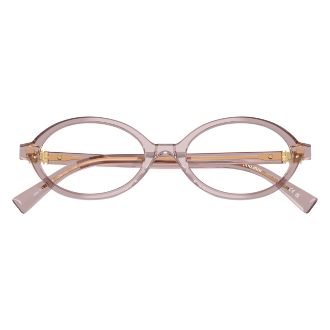 Miu Miu VMU 01X 12W-1O1: occhiale da vista da donna dalla forma ovale in acetato Malva trasparente, calibro 50.