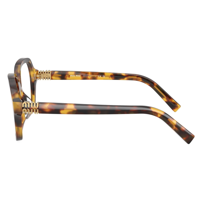 Miu Miu VMU 03Y 14L-1O1: occhiale da vista da donna dalla forma squadrata in acetato Havana Miele, calibro 54.