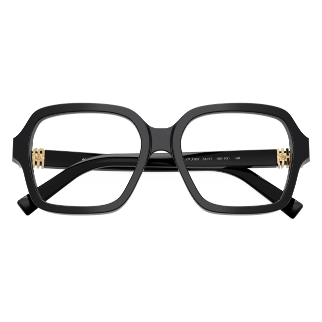 Miu Miu VMU 03Y 16K-1O1: occhiale da vista da donna dalla forma squadrata in acetato Nero, calibro 54.