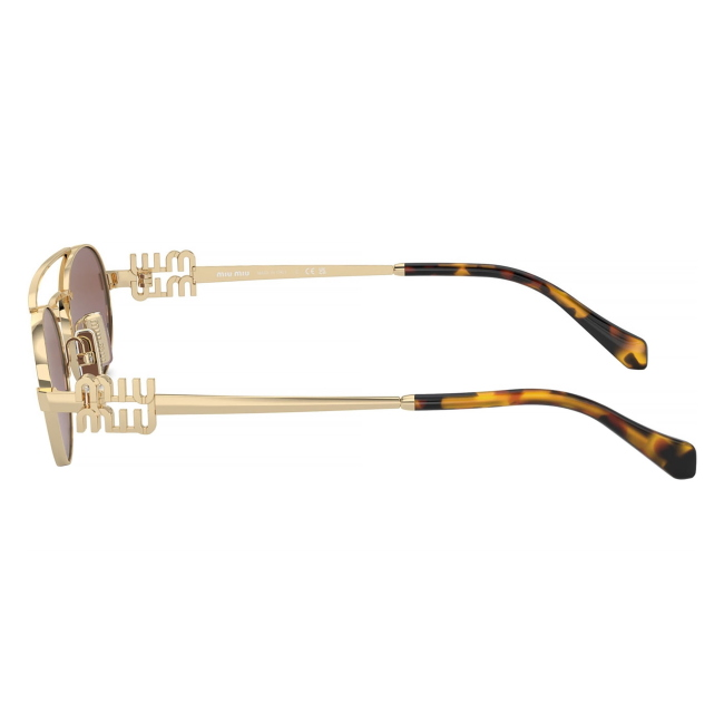 Miu Miu SMU 54Z ZVN-70D: occhiale da sole da donna dalla forma ovale in metallo Oro Pallido, con lenti Marrone/Argento, calibro 53.