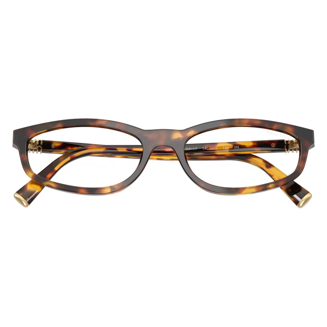 Miu Miu SMU A06 14L-08N: occhiale da sole da donna dalla forma irregolare in acetato Havana Miele, con lenti Clear Blue-Violet Light Filter, calibro 54.