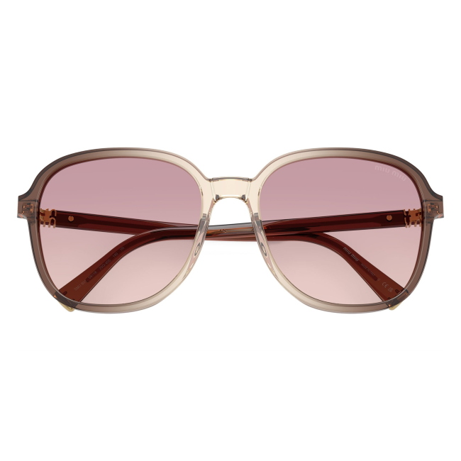 Miu Miu SMU B01 25G-40S: occhiale da sole da donna dalla forma pillow in acetato Marrone sfumato, con lenti Marrone sfumato violetto, calibro 58.
