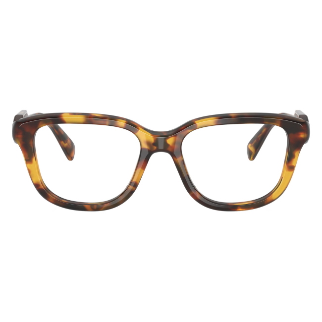 Miu Miu VMU 02Z 14L-1O1: occhiale da vista da donna dalla forma rettangolare in acetato Havana Miele, calibro 51.