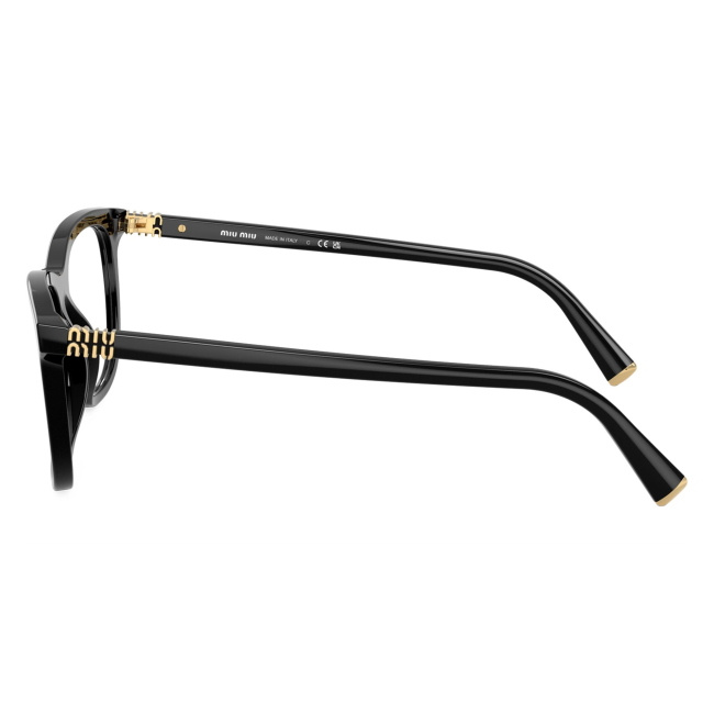 Miu Miu VMU 01W 16K-1O1: occhiale da vista da donna dalla forma pantos in acetato Nero, calibro 52.