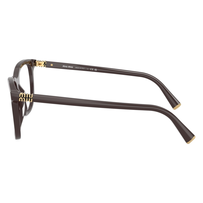 Miu Miu VMU 01W 22C-1O1: occhiale da vista da donna dalla forma pantos in acetato Moka, calibro 54.
