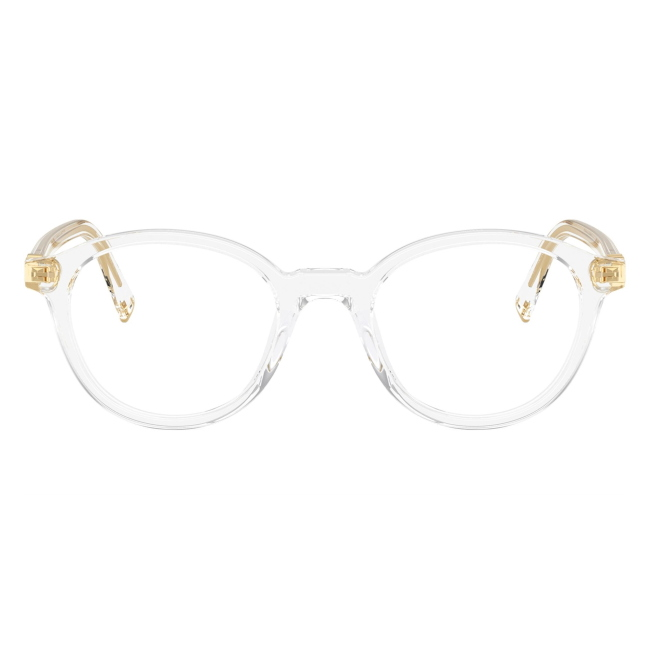 Miu Miu VMU 02W 15Z-1O1: occhiale da vista da donna dalla forma rotonda in acetato Trasparente, calibro 48.