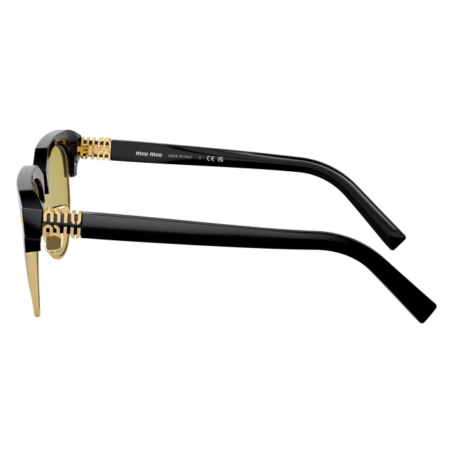 Miu Miu SMU 09Z 1AB-07O: occhiale da sole da donna dalla forma pilot in acetato Nero, con lenti Verde oliva, calibro 57.