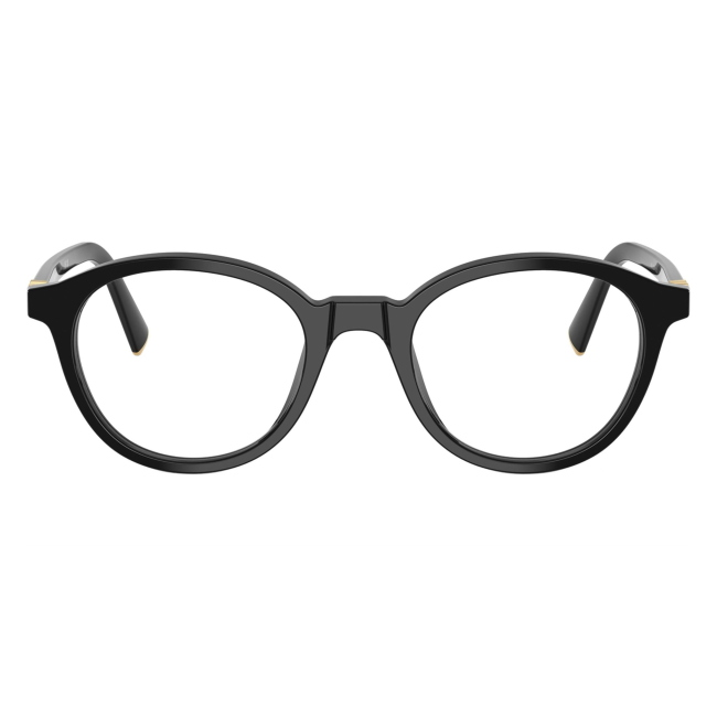 Miu Miu VMU 02W 16K-1O1: occhiale da vista da donna dalla forma rotonda in acetato Nero, calibro 50.