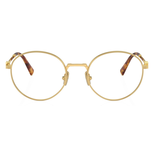 Miu Miu VMU 52X 5AK-1O1: occhiale da vista da donna dalla forma rotonda in metallo Oro, calibro 50.