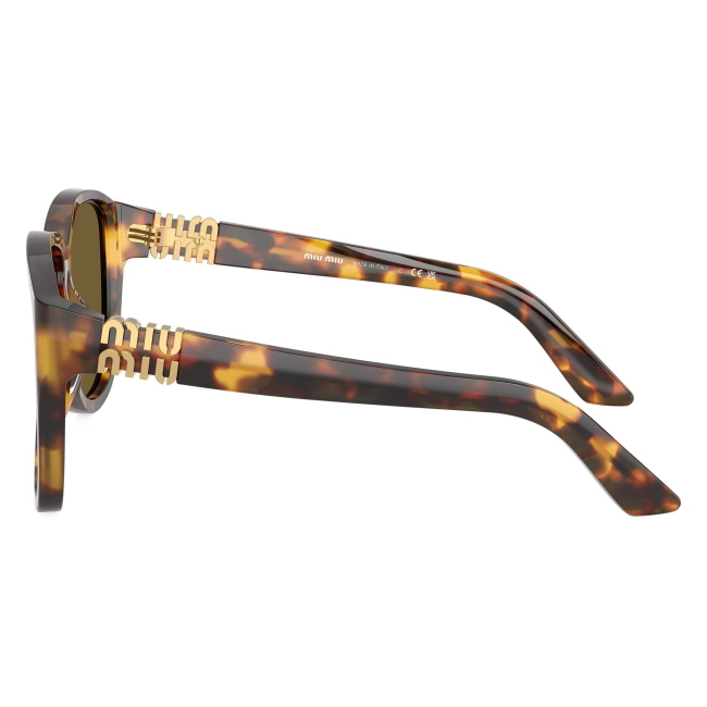 Miu Miu SMU A08 14L-09Z: occhiale da sole da donna dalla forma pilot in acetato Havana Miele, con lenti Marrone scuro, calibro 61.