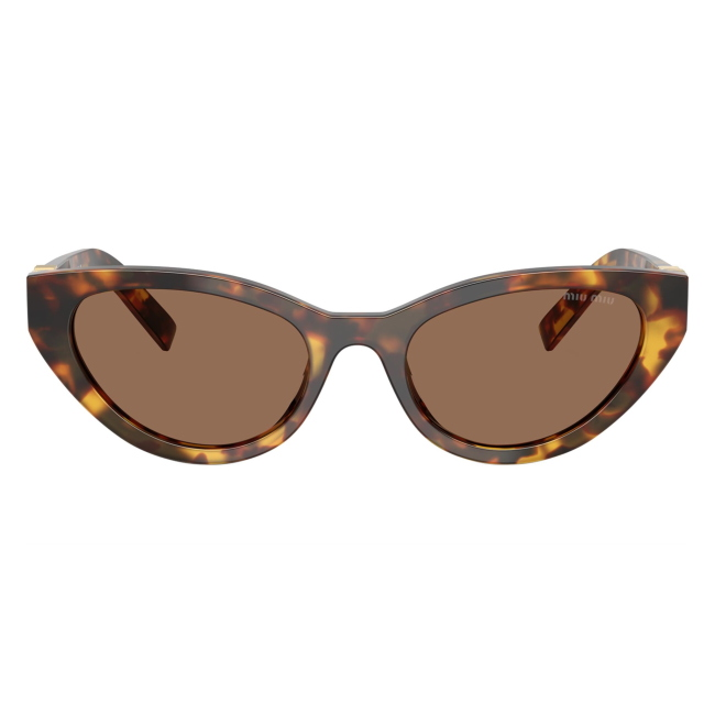 Miu Miu SMU A04 14L-60M: occhiale da sole da donna dalla forma farfalla in acetato Havana Miele, con lenti Marrone scuro, calibro 54.