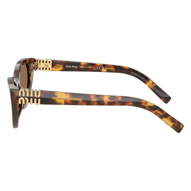 Miu Miu SMU A04 14L-60M: occhiale da sole da donna dalla forma farfalla in acetato Havana Miele, con lenti Marrone scuro, calibro 54.