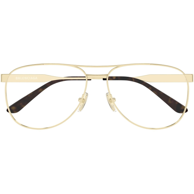 Balenciaga BB0539O col. 004: occhiali da vista a goccia in oro, calibro 61.
