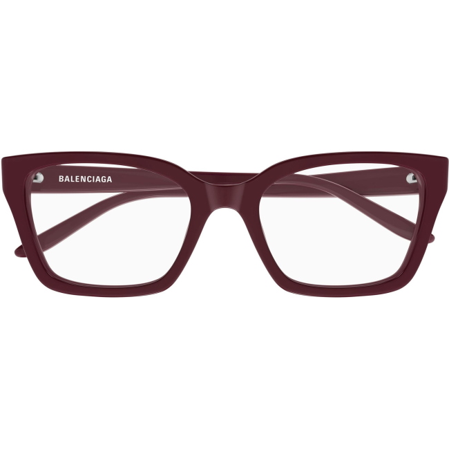 Balenciaga BB0501O col. 006: occhiali da vista cat-eye in bordeaux, calibro 55.