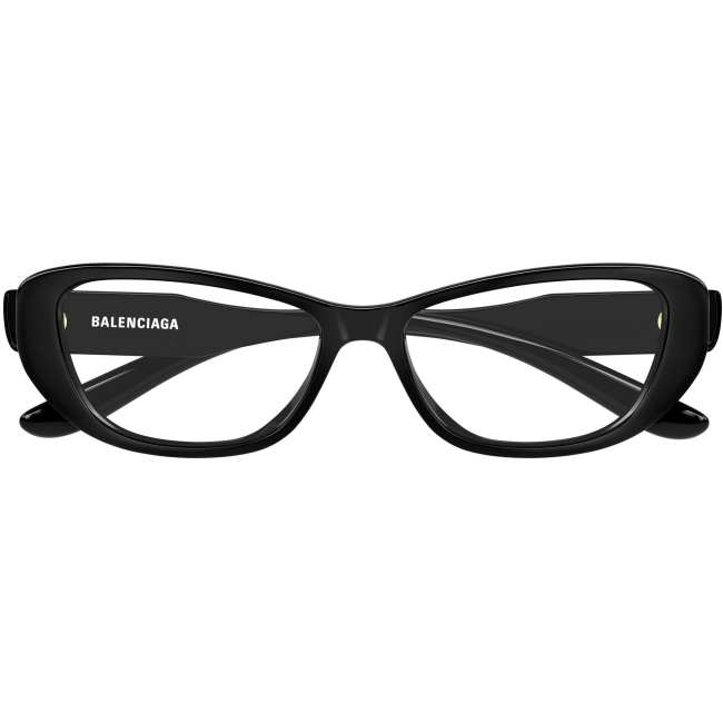 Balenciaga BB0514O col. 001: occhiali da vista geometrica in nero, calibro 55.