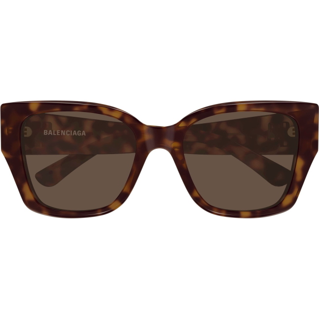 Balenciaga BB0474S col. 002: occhiali da sole a farfalla in avana tartarugato, calibro 55.
