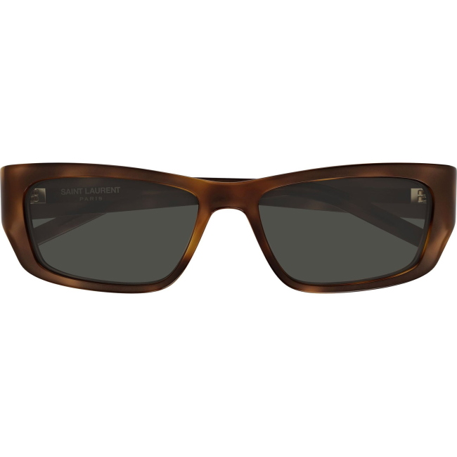Saint Laurent SL M182 JAZZ col. 003: occhiali da sole rettangolari in avana tartarugato, calibro 54.