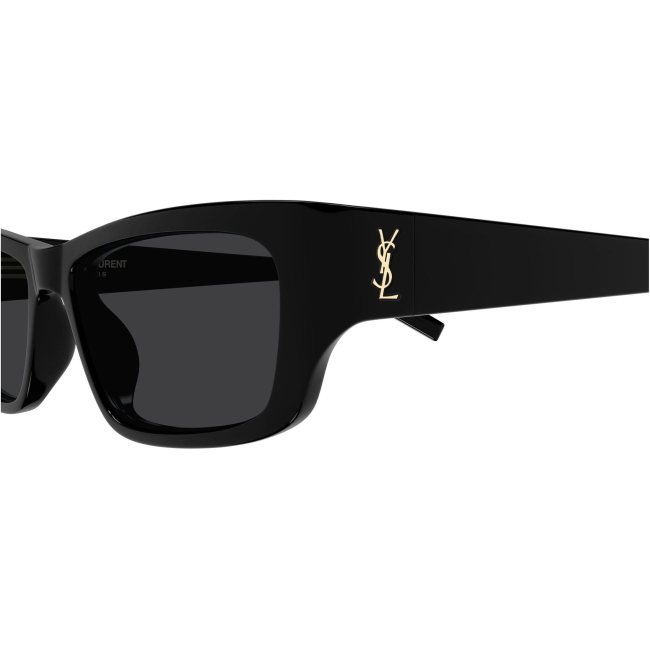 Saint Laurent SL M182 JAZZ col. 001: occhiali da sole rettangolari in nero, calibro 54.