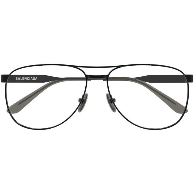 Balenciaga BB0539O, colore 003. Montatura da vista dalla forma a goccia, finitura nero, misure 61-15-145 mm.