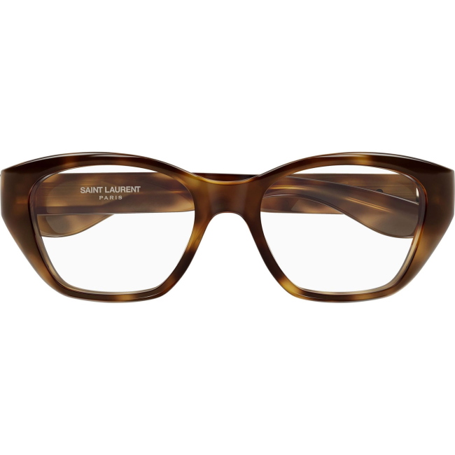 Saint Laurent SL 924, colore 002. Montatura da vista dalla forma cat-eye, finitura avana, misure 52-18-140 mm.