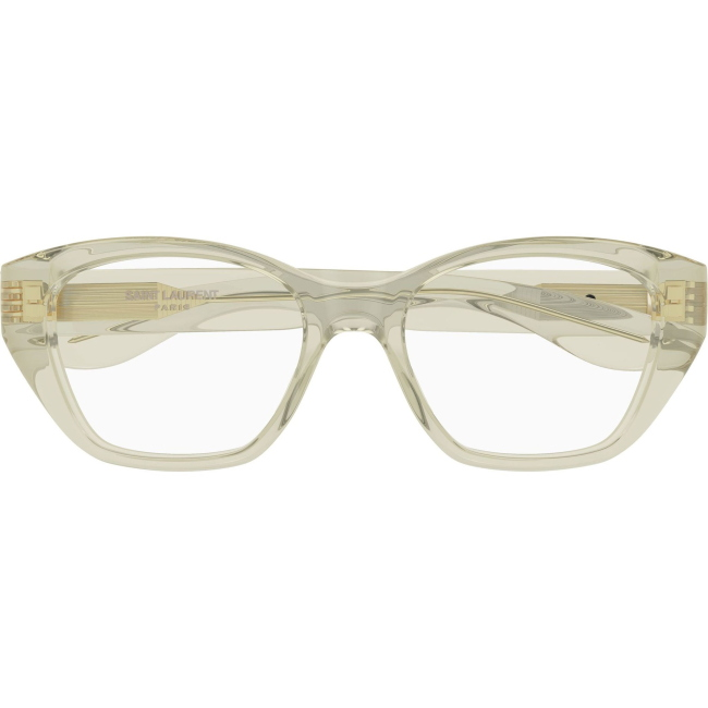Saint Laurent SL 924, colore 004. Montatura da vista dalla forma cat-eye, finitura verde, misure 52-18-140 mm.