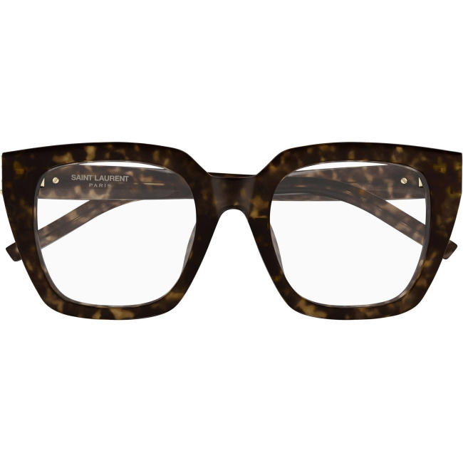 Saint Laurent SL M143 OPT, colore 002. Montatura da vista dalla forma cat-eye, finitura avana, misure 51-23-145 mm.