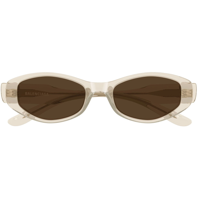 Balenciaga BB0509S, colore 003. Occhiali da sole dalla forma ovale, finitura beige, misure 53-19-140 mm.